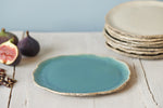 ceramic quarter plate in turquoise 