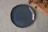 ceramic bread and butter plate in dark blue also named pottery BnB plate