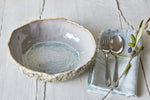 pottery pasta bowl in taupe color