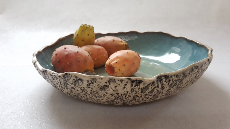 Handmade fruit bowl in Blue