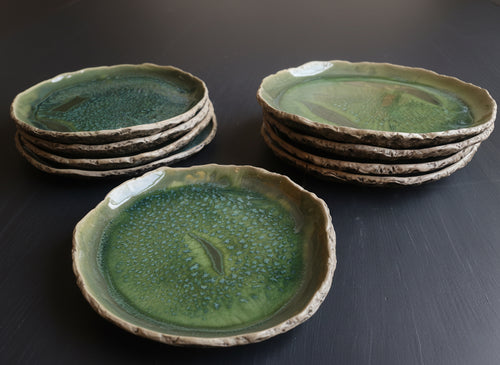 Cake plates set of 2 Green - seconds