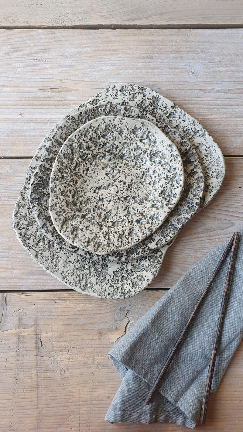 Plate set of 3 "Organic Stone"
