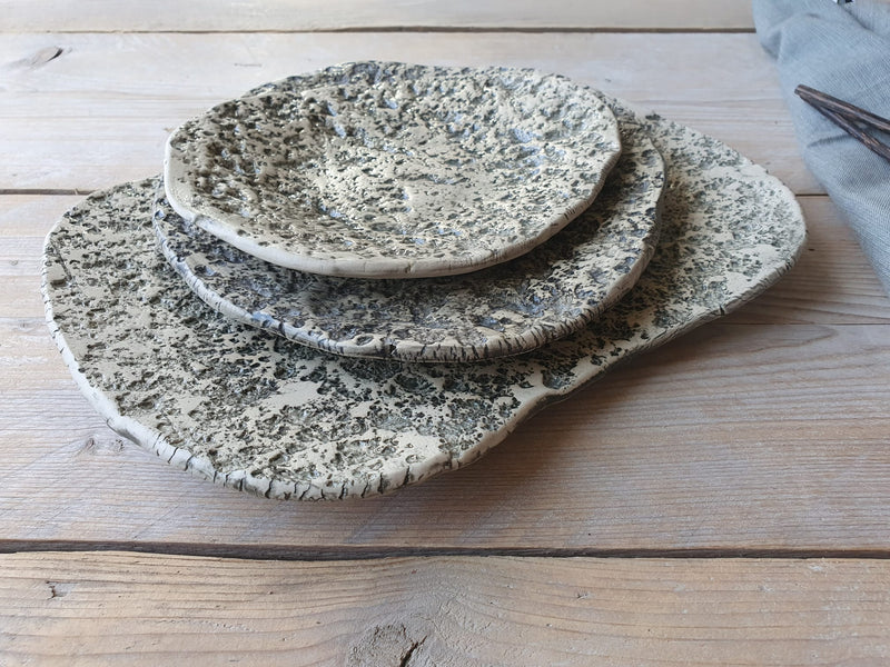 Plate set of 3 "Organic Stone"