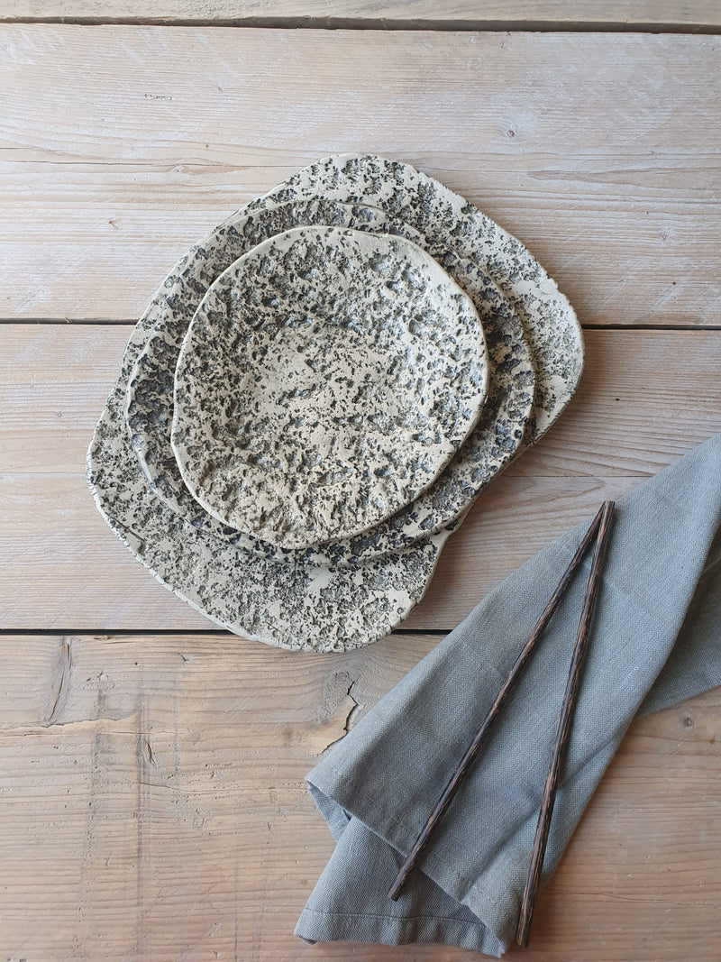 Plate set of 3 "Organic Stone"