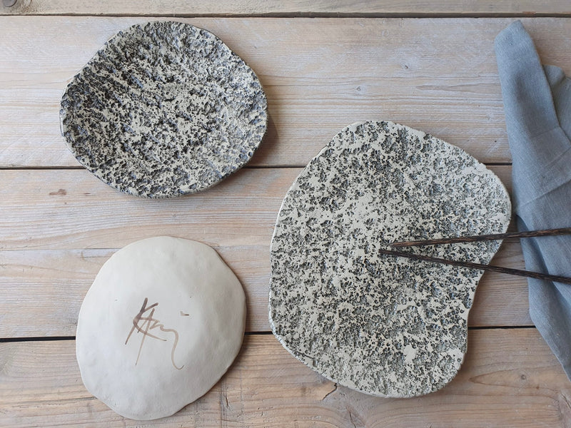 Plate set of 3 "Organic Stone"