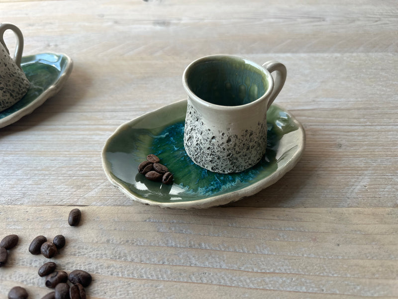 Ceramic espresso cup and saucer