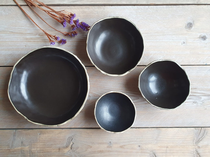 Black nesting bowls - seconds