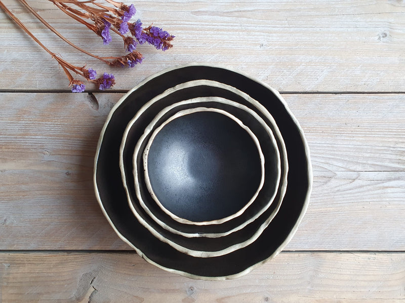 Black nesting bowls - seconds