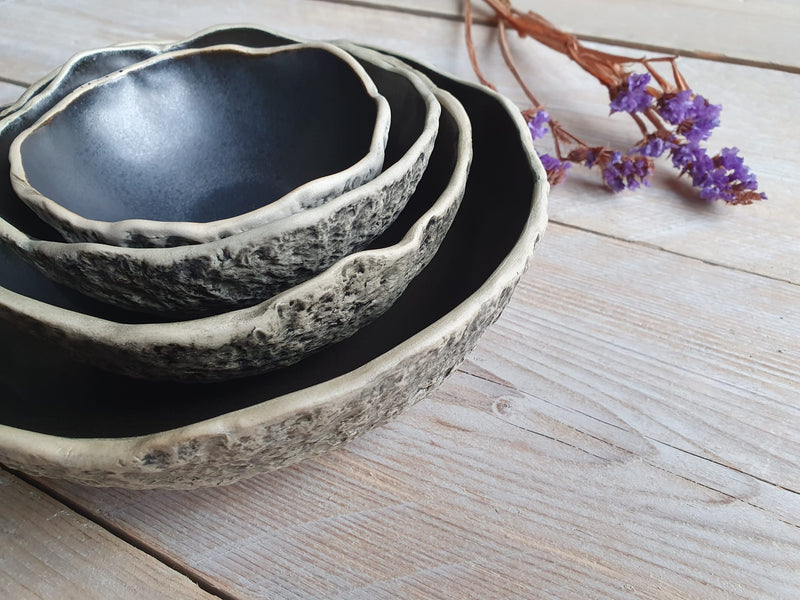 Black nesting bowls - seconds