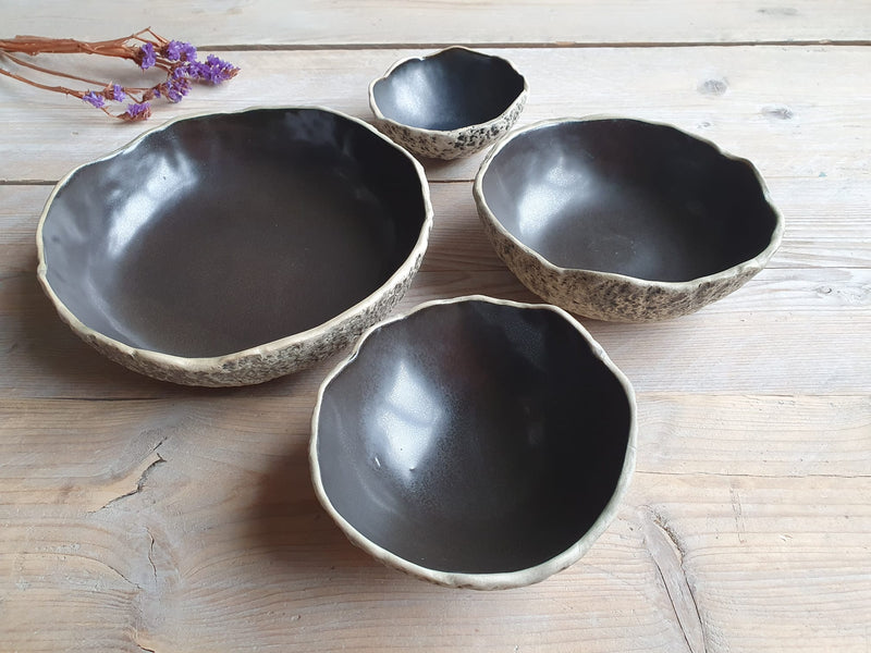 Black nesting bowls - seconds