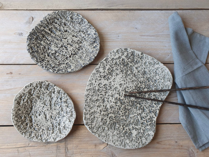Plate set of 3 "Organic Stone"