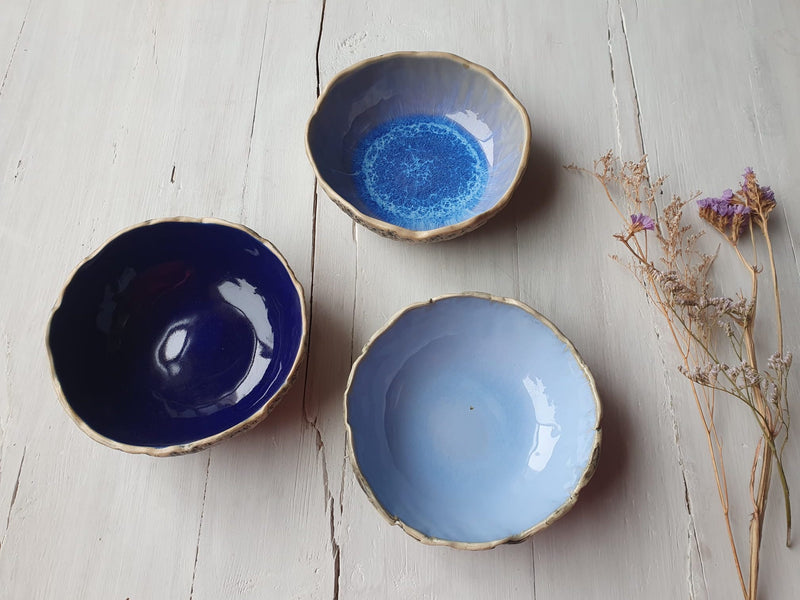 Cobalt set 3 bowls - seconds
