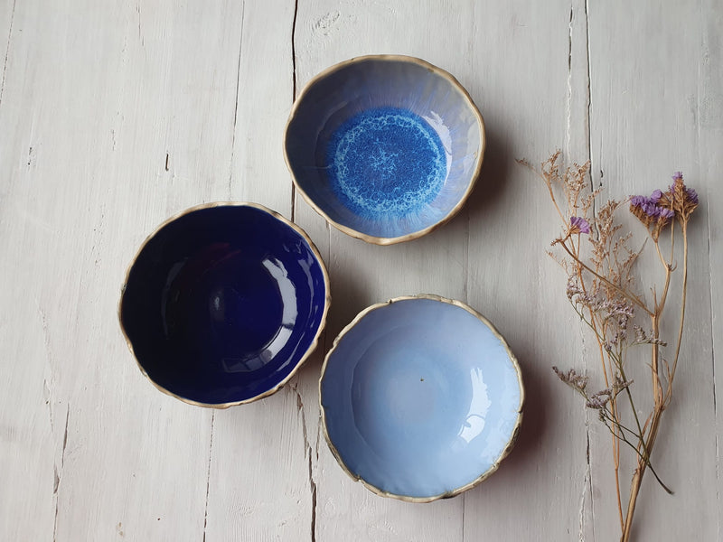 Cobalt set 3 bowls - seconds