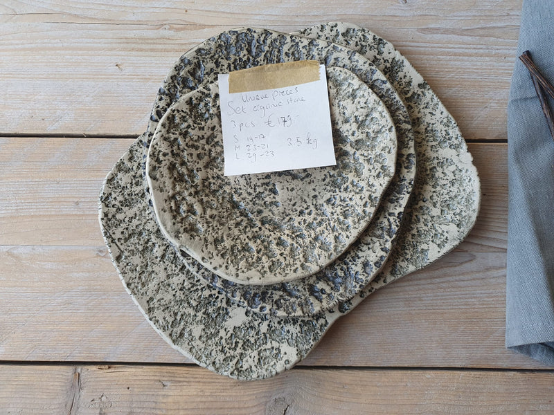Plate set of 3 "Organic Stone"