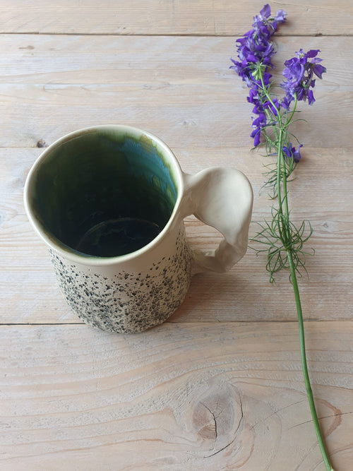 Large ceramic Mug in green