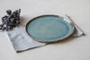 Blue ceramic lunch plate, dishwasher safe