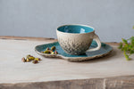Blue tea cup Ceramic tea cup with saucer High quality ceramics